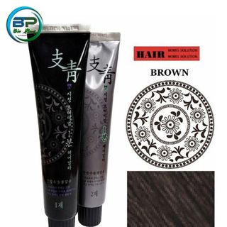 Thuốc nhuộm tóc thảo được WELCOS chính hãng Mugens màu Đen&Nâu ( Black & Dark Brown) phủ bạc 1 phút Hàn Quốc