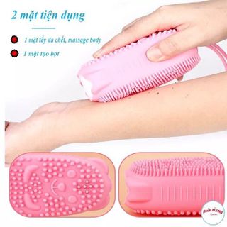 Bông Tắm Silicon Tạo Bọt Massage Có Dây Treo
