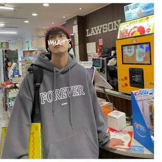 Áo hoodie dạng tay phòng logo in forever đẹp mịn mát