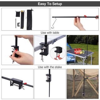 Trụ Treo Đèn, Cây Treo Đèn Kẹp Bàn Và Cắm Đất Gấp Gọn Dành Cho Du Lịch Cắm Trại Dã Ngoại - Billba Outdoors