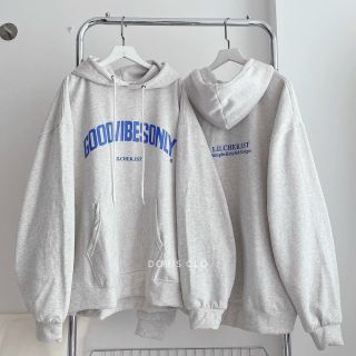 Áo hoodie chống logo in chữ goodvibesonly form dưới 70kg