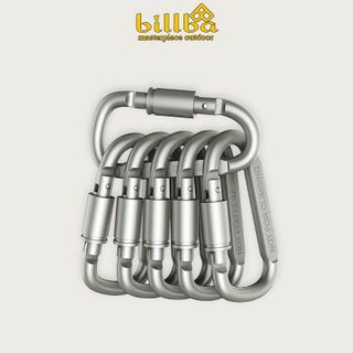 Combo 4 Móc Đa Năng - Móc Khóa Nhôm Đi Phượt Carabiner Chữ D Khoá Xoay 8cm - Baobillba giá sỉ