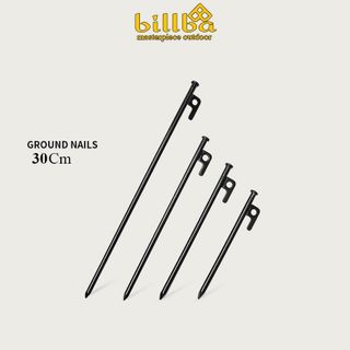 Set 4 cọc đinh ghim lều trại thẳng dài 30cm - Combo 4 đinh cắm đất dựng lều, tăng bạt thép không gỉ - Billba Outdoor