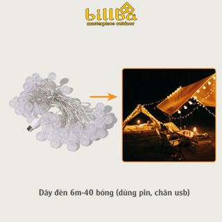 Đèn trang trí bọt biển ngoài trời, quán cà phê - Đèn led dây 6m 40 bóng decor sân vườn - Billba Outdoors giá sỉ