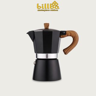 Ấm pha trà, caf phê dã ngoại 150ml và 300ml - Bình pha cafe Moka kiểu Ý cổ điển - Billba Outdoors