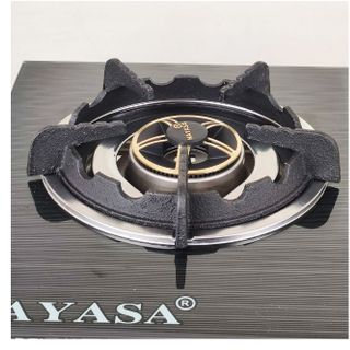 Bếp ga kiếng đôi Hayasa Ha-8080 (KG-304) đầu đốt đồng, điếu inox 304, kiềng gang