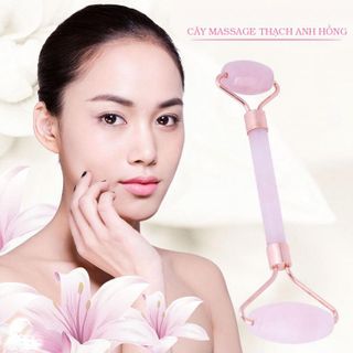 Cây Lăn Massage Thạch Anh Hồng