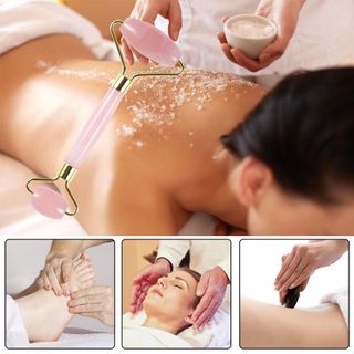 Cây Lăn Massage Thạch Anh Hồng