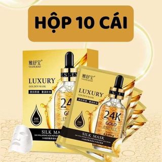 Hộp 10 miếng mặt nạ Luxury 24k dưỡng ẩm da