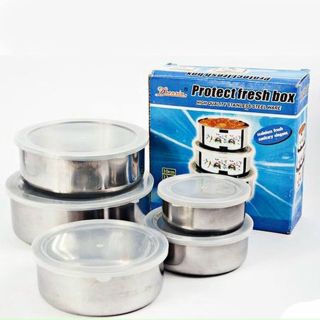 Bộ 5 thố inox có nắp đậy kín