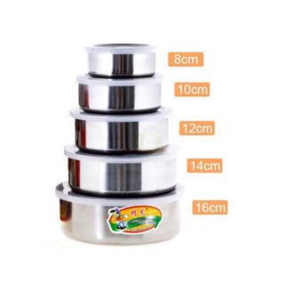Bộ 5 thố inox có nắp đậy kín