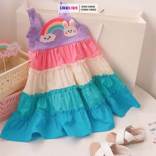 Đầm công chúa , váy cho bé gái họa tiết chú thỏ dễ thương E79 - Likekids