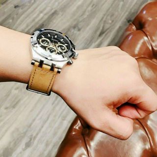 ĐỒNG HỒ GUEES NÂU DA LỘN NAM CHÍNH HÃNG