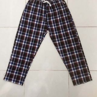 Quần dài caro nữ thun bố kaki co giản lưng chum rút dây Crg 02