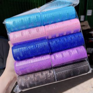Bịch 10 Lô cuốn tóc mái bay to tự dính lõi nhôm B dài 10cm uốn mái dài cỡ lớn