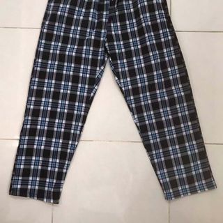 Quần dài caro nữ thun bố kaki co giản lưng chum rút dây Crg 04