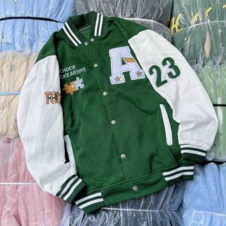 Áo khoác bomber nỉ nút logo thêu chữ A form to bự dưới 70kg-80kg giá sỉ - giá bán buôn
