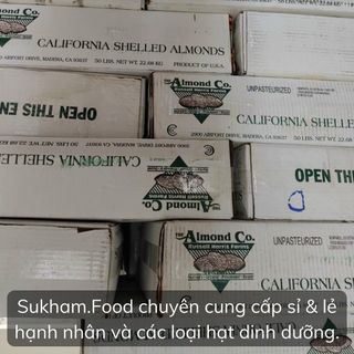 Hạt hạnh nhân sấy chín nguyên vị, hạnh nhân nhập Mỹ loại 1, size to, hàng mới rang không hôi dầu - H12