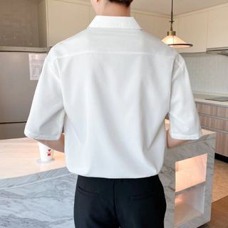 Áo sơ mi nam tay ngắn form rộng cổ bẻ trẻ trung năng động chất lụa mềm mịn mặc mát không nhăn