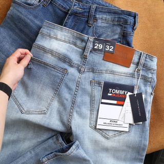 quần jean dài chất jean co giản dày dặn xịn sò fom slim fit size 29 ống 15cm, jean đã qua xử lý wash mền mịn mặc thoải mái size từ 55kg - 90kg