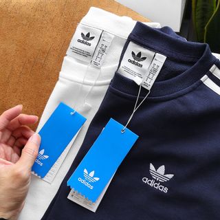 áo thun tay dài, áo tay dài nam chất nỉ chân cua dày dặn mịn mát mặc vải đanh không xù lông, logo thêu kết hợp phối sọc rất trẻ trung vs sang trọng Nam Nữ mặc cặp OK size từ 55kg - 85kg