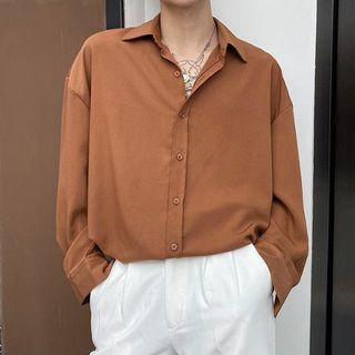 Áo sơ mi nam form rộng tay dài nhiều màu form Hàn Quốc trẻ trung năng động chất lụa mềm mịn mát không nhăn