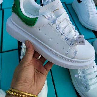 Gày Sneaker nam nữ màu trắng phối màu viền gót S2379