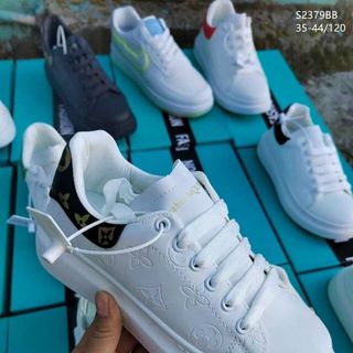 Gày Sneaker nam nữ màu trắng phối màu viền gót S2379