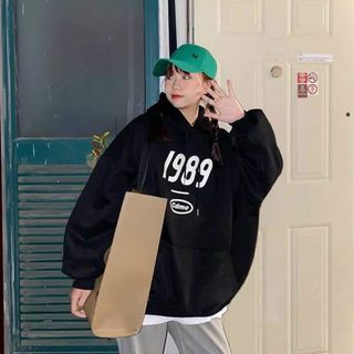 Áo hoodie tay phồng in 1989 thun form dưới 70kg
