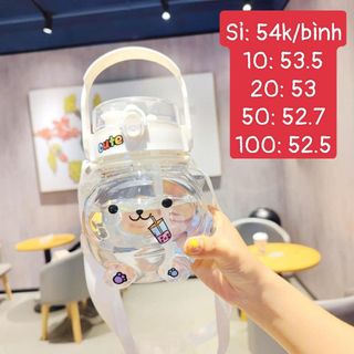 Bình nước gấu cute 1 lít, chân lùn (cái) giá sỉ