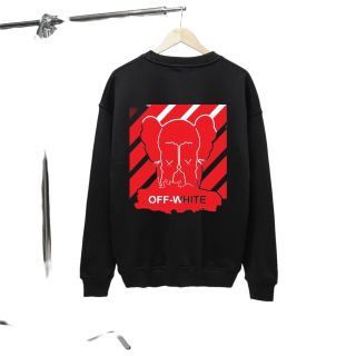 Áo sweater nam vải nỉ form bigsize 90kg - 120kg - in hình off White đỏ