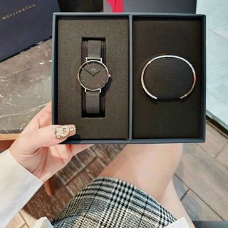 SET ĐỒNG HỒ D W LƯỚI KÈM CUFF CAO CẤP HOT