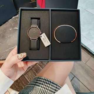 SET ĐỒNG HỒ D W LƯỚI KÈM CUFF CAO CẤP HOT