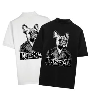 Áo thun polo nam form bigsize 85kg - 130kg - chó mặt xệ Motorcycl