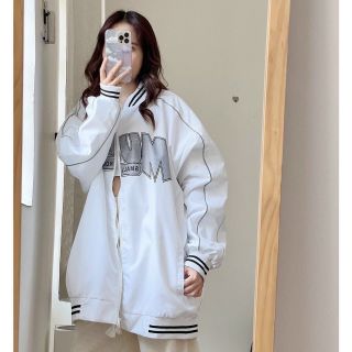 Áo khoác dù phối in sọc dạ quang size L dưới 65kg