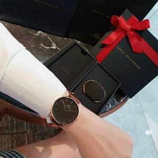 SET ĐỒNG HỒ D W DA KÈM CUFF CAO CẤP HOT