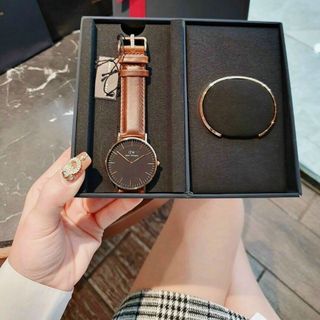 SET ĐỒNG HỒ D W DA KÈM CUFF CAO CẤP HOT