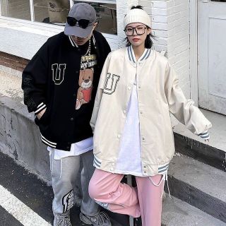 o khoác dù phối in chữ U kiểu bomber dưới 65kg