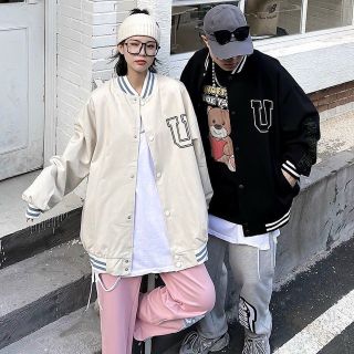 o khoác dù phối in chữ U kiểu bomber dưới 65kg