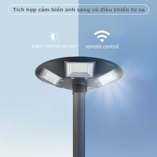 Đèn năng lượng mặt trời sân vườn, công viên UFO 3E công suất 200W 5 bóng đèn cảm biến chuyển động điều khiển từ xa