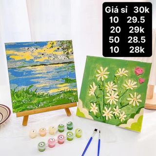 Tranh sơn dầu tô theo số Tranh canvas căng sẵn khung 20x20 Phong cảnh (cái) giá sỉ