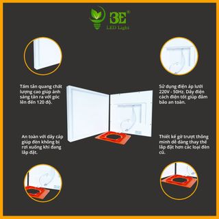 Đèn LED Ốp Trần Vuông 3E Lắp Nổi Công Suất 18W 24W Ánh Sáng 6000K Bảo Hành 2 Năm
