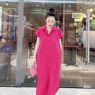ĐẦM SUÔNG CARO FORM RỘNG – DT1662