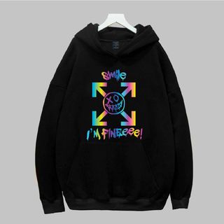 Áo khoác hoodie unisex màu đen form bigsize 90kg - 130kg - i'm fineee!