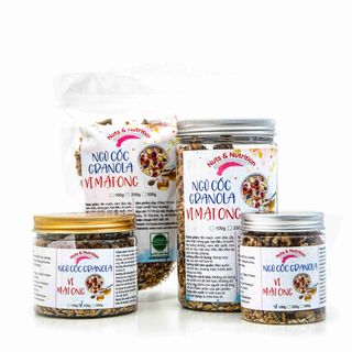 Granola Vị Mật Ong 30% Yến Mạch 70% Hạt Thơm Ngon Giòn Rụm Bổ Sung Dinh Dưỡng - 100g