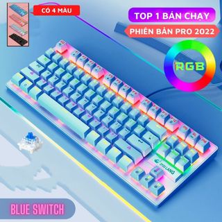 Bàn Phím Cơ Gaming K2 Pro Cho Máy Tính, Bàn Phím Chơi Game Có Dây 87 Phím Nút Bấm Êm Có Led RGB Đổi 10 Chế Độ Màu giá sỉ