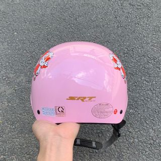 Mũ bảo hiểm nửa đầu SRT trẻ em Doremon helloktty có mỏ trẻ từ 6-8 tuôi