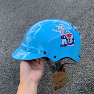 Mũ bảo hiểm nửa đầu SRT trẻ em Doremon helloktty có mỏ trẻ từ 6-8 tuôi