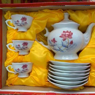 Bộ ấm trà gốm sứ Bát Tràng Duy Anh
