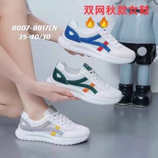 Giày thể thao nữ chất da phối vải lưới thoáng khí R007-8817